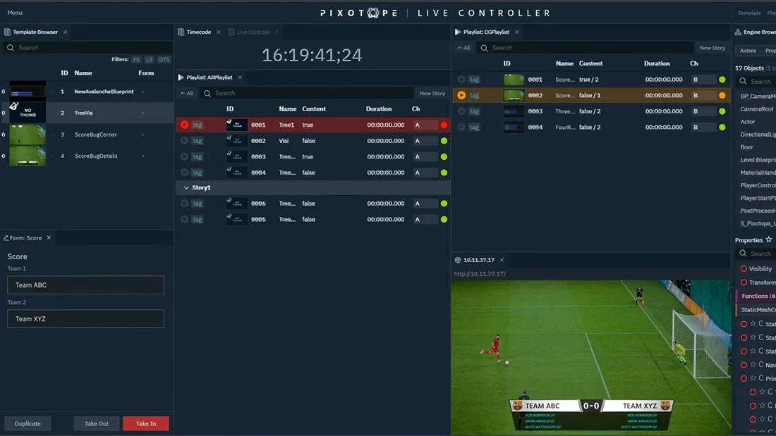 Visual for this record: Pixotope builds for live broadcast more than it builds for film